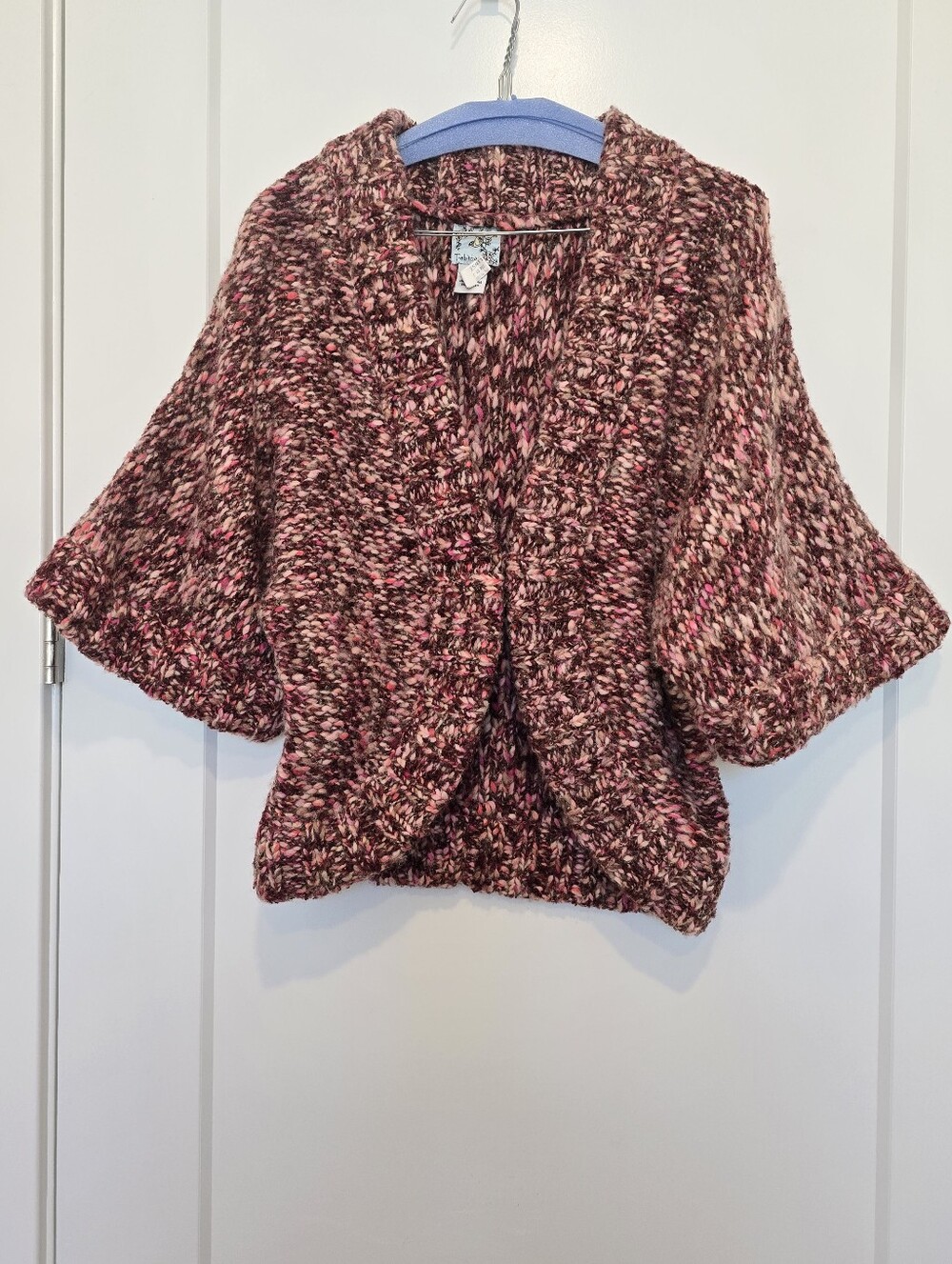 Anthropologie Tabitha Chunky Marled Pink & Brown Women's Cardigan Sweater